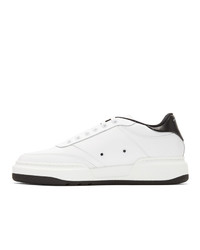 weiße und schwarze Leder niedrige Sneakers von Paul Smith