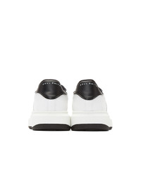 weiße und schwarze Leder niedrige Sneakers von Paul Smith