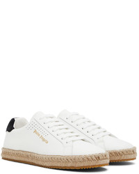 weiße und schwarze Leder niedrige Sneakers von Palm Angels