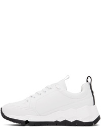 weiße und schwarze Leder niedrige Sneakers von Pierre Hardy