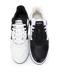 weiße und schwarze Leder niedrige Sneakers von Givenchy