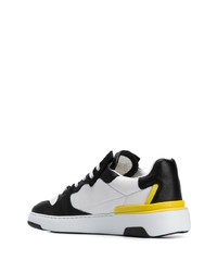 weiße und schwarze Leder niedrige Sneakers von Givenchy