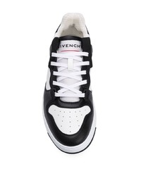 weiße und schwarze Leder niedrige Sneakers von Givenchy