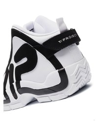 weiße und schwarze Leder niedrige Sneakers von Y/Project