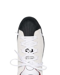 weiße und schwarze Leder niedrige Sneakers von Y-3