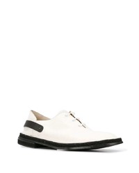 weiße und schwarze Leder Oxford Schuhe von Premiata