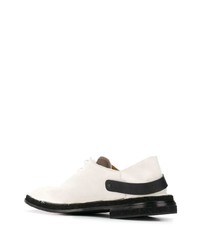 weiße und schwarze Leder Oxford Schuhe von Premiata