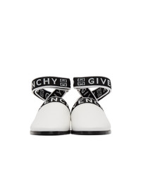 weiße und schwarze Leder Pantoletten von Givenchy