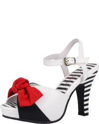 weiße und schwarze Leder Sandaletten von Lola Ramona