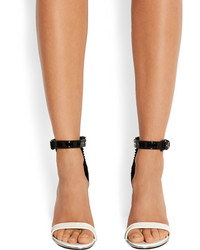 weiße und schwarze Leder Sandaletten von Givenchy