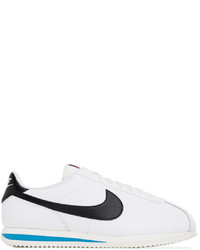 weiße und schwarze Leder Sportschuhe von Nike