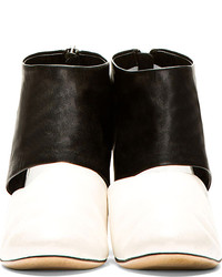 weiße und schwarze Leder Stiefeletten von Marsèll