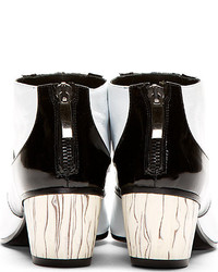 weiße und schwarze Leder Stiefeletten von Rodarte
