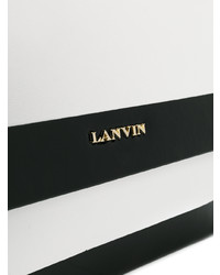 weiße und schwarze Leder Umhängetasche von Lanvin