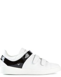 weiße und schwarze niedrige Sneakers von Alexander McQueen