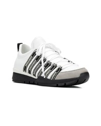 weiße und schwarze niedrige Sneakers von DSQUARED2