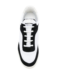 weiße und schwarze niedrige Sneakers von Comme Des Garcons SHIRT