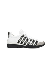 weiße und schwarze niedrige Sneakers von DSQUARED2