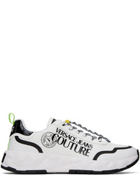 weiße und schwarze niedrige Sneakers von VERSACE JEANS COUTURE