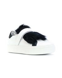 weiße und schwarze niedrige Sneakers von Moncler