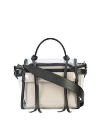weiße und schwarze Satchel-Tasche aus Leder von Elena Ghisellini