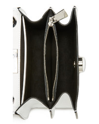 weiße und schwarze Satchel-Tasche aus Leder von Michael Kors