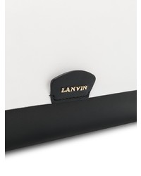 weiße und schwarze Satchel-Tasche aus Leder von Lanvin