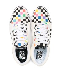 weiße und schwarze Segeltuch niedrige Sneakers mit Karomuster von Vans