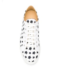 weiße und schwarze Segeltuch niedrige Sneakers mit Sternenmuster von Paul Smith