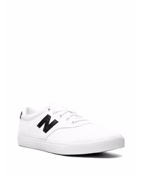 weiße und schwarze Segeltuch niedrige Sneakers von New Balance