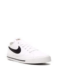 weiße und schwarze Segeltuch niedrige Sneakers von Nike