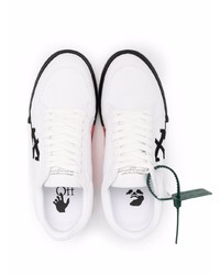 weiße und schwarze Segeltuch niedrige Sneakers von Off-White