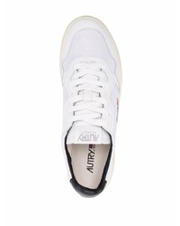 weiße und schwarze Segeltuch niedrige Sneakers von AUTRY