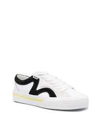 weiße und schwarze Segeltuch niedrige Sneakers von MSGM