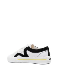 weiße und schwarze Segeltuch niedrige Sneakers von MSGM