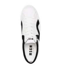 weiße und schwarze Segeltuch niedrige Sneakers von MSGM