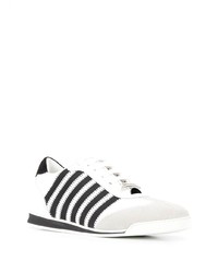 weiße und schwarze Segeltuch niedrige Sneakers von DSQUARED2