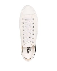 weiße und schwarze Segeltuch niedrige Sneakers von MSGM