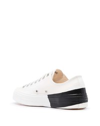 weiße und schwarze Segeltuch niedrige Sneakers von MSGM