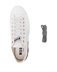 weiße und schwarze Segeltuch niedrige Sneakers von MSGM