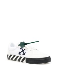 weiße und schwarze Segeltuch niedrige Sneakers von Off-White