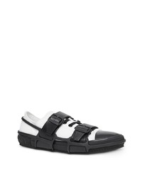 weiße und schwarze Segeltuch niedrige Sneakers von Burberry