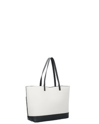 weiße und schwarze Shopper Tasche aus Leder von Fiorelli
