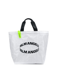 weiße und schwarze Shopper Tasche aus Leder von Palm Angels