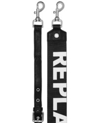 weiße und schwarze Shopper Tasche aus Leder von Replay
