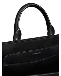 weiße und schwarze Shopper Tasche aus Segeltuch von Burberry