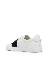 weiße und schwarze Slip-On Sneakers aus Leder von Givenchy