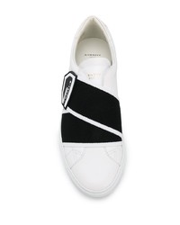 weiße und schwarze Slip-On Sneakers aus Leder von Givenchy