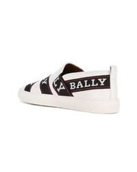 weiße und schwarze Slip-On Sneakers von Bally