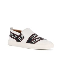 weiße und schwarze Slip-On Sneakers von Bally